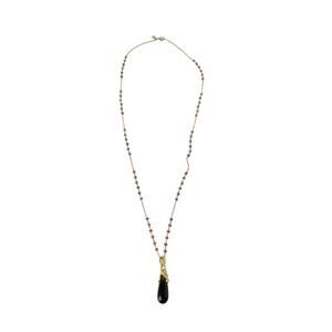 Nolan Miller Glamour Collection Vienna Teardrop Pendant Necklace Black Onyx? 31"